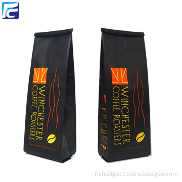 Customized bean foil 12oz coffee pouch with valve